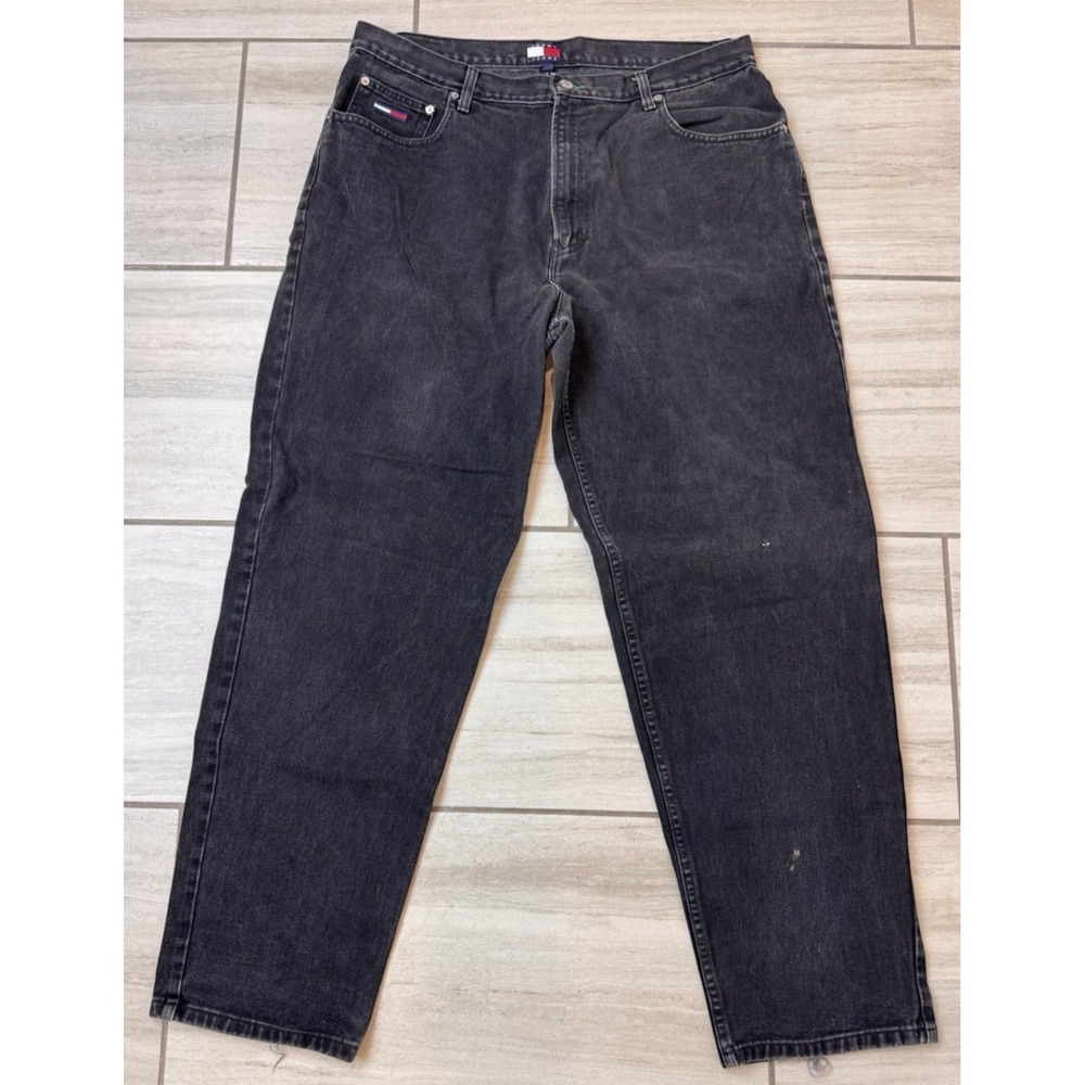 Vintage 90s Tommy Hilfiger Freedom‎ Jean Men 40x34 Baggy Black Hip Hop Loose